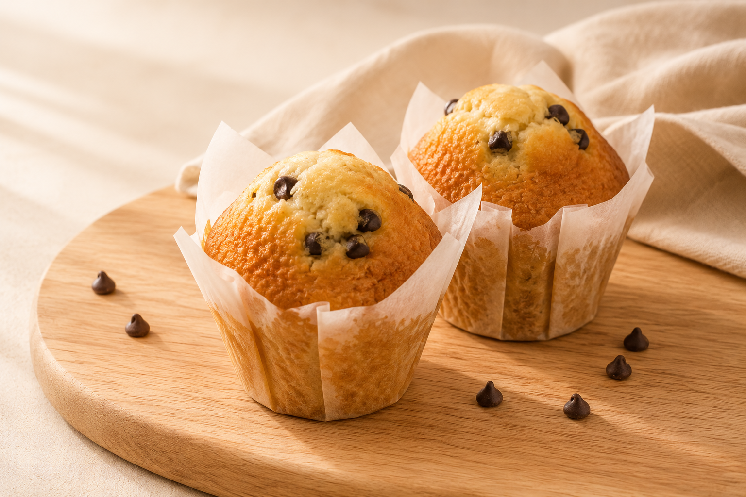 Muffin Vainilla con Pepitas de Chocolate